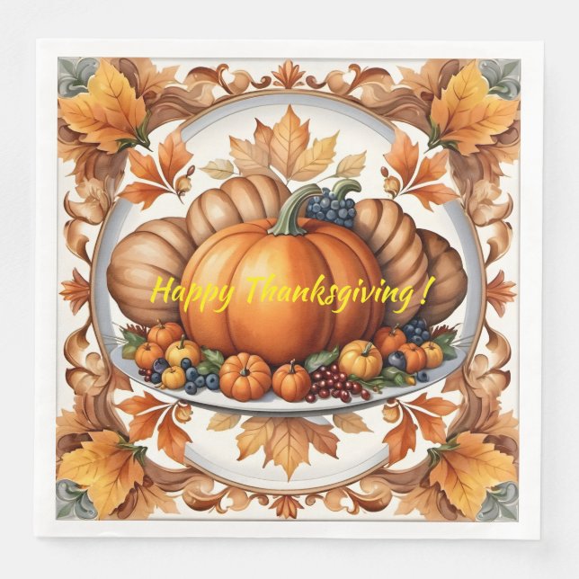 Beliebte Stiftung Pumpkin Herbst Sammlung Serviette (Vorderseite)
