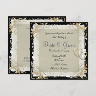 Beliebte und elegante alte Papier-Hochzeitseinladu Einladung