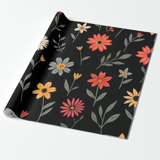Beliebte Vintag schöne Sammlung von Blumen Geschenkpapier (Ungerollt)