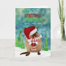 Beliebte Weihnachts-Gerbil-Weihnachtsmannmütze in Feiertagskarte