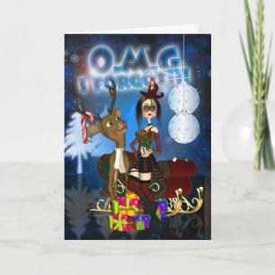 Beliebte Weihnachtskarte, gotisch, Reindeer H.I.P. Feiertagskarte