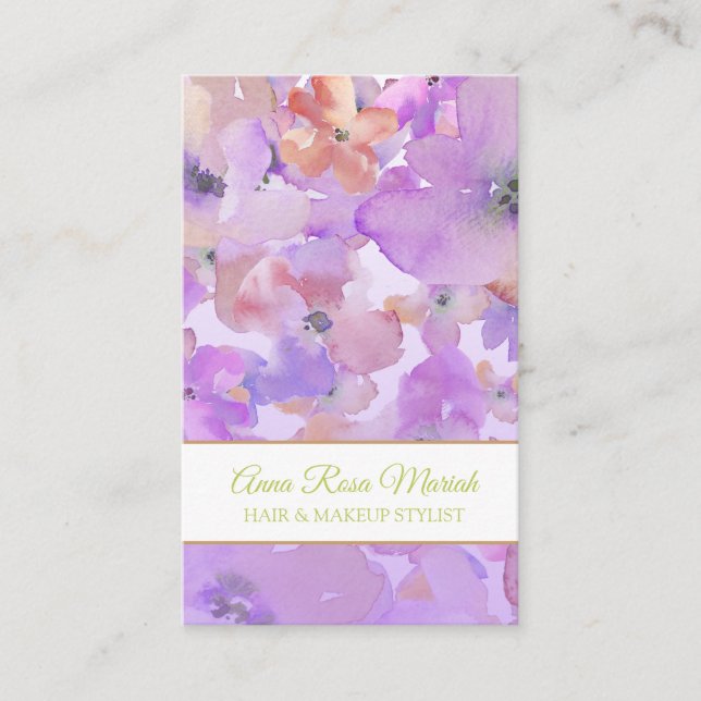 *~* Beliebter Blumenmuster-Wellness-Center Girly B Visitenkarte (Vorderseite)