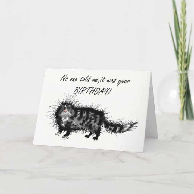 Beliebter Geburtstag, gruselige Katze. Karte (Vorderseite)