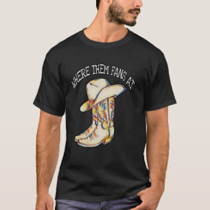 Beliebter Line Dance Song mit Cowboyhut und Stiefe T-Shirt