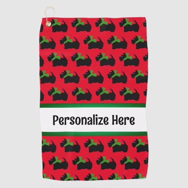 Beliebter Scotty Hund Personalisiert Golfhandtuch (Vorderseite)