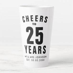 Beliebtes 25. Hochzeitstags-Latte-Macchiato-Tasse Milchtasse