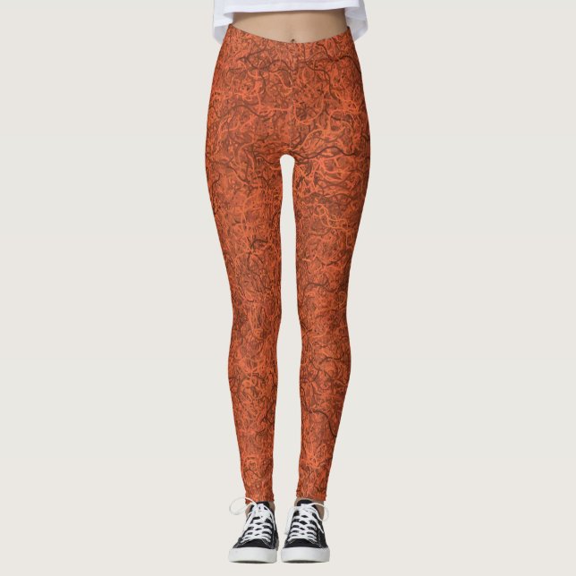 Beliebtes Muster in Burnorange Leggings (Vorderseite)