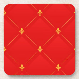 Beliebtes Muster in Rot und Gold Getränkeuntersetzer