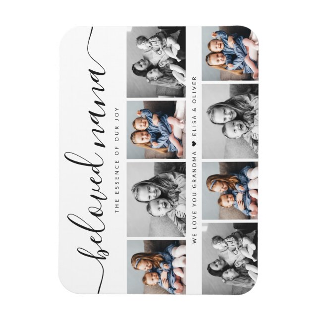 Beliebtes Nana Oma Custom Family Foto Keepake Magnet (Vertikal)