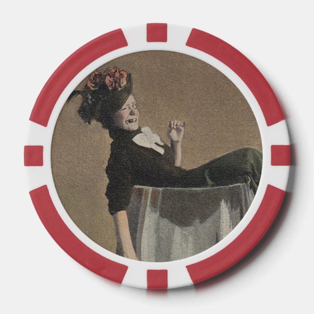 Beliebtes Vintages Party Girl Wine Glass Poker Chi Pokerchips (Vorderseite)