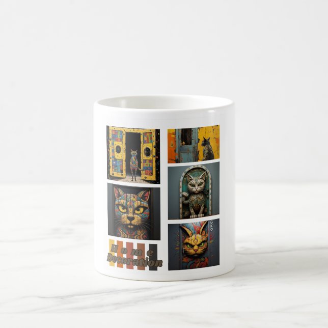 Beliebtes Wall Cats Art Design Kaffeetasse (Mittel)