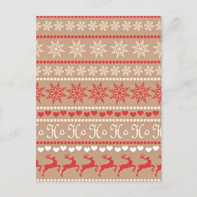 Beliebtes Weihnachtsmuster Postkarte (Vorderseite)