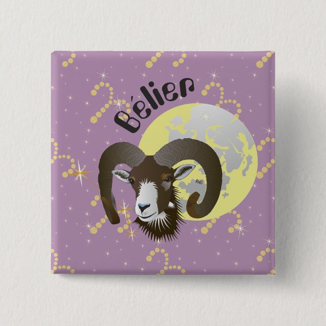 Bélier 21 Mars 20 avril Boutons - Abzeichen Button (Vorderseite)