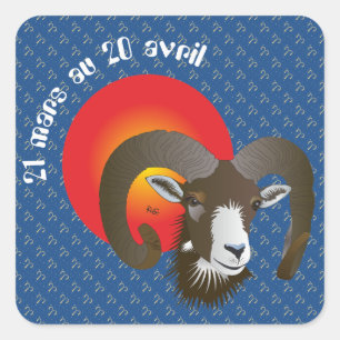 Bélier 21 mars au 20 avril Autocollants Quadratischer Aufkleber