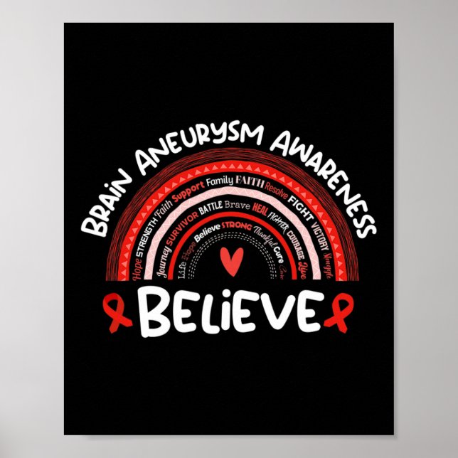 Believe Brain Aneurysm Awareness Month Brain Aneur Poster (Vorne)