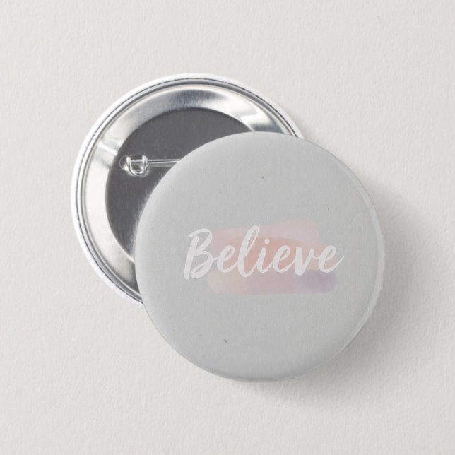 Believe calligraphic text  button (Vorne & Hinten)