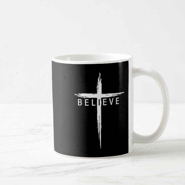 Believe Christian Cross Jesus Christ Christians Me Kaffeetasse (Rechts)