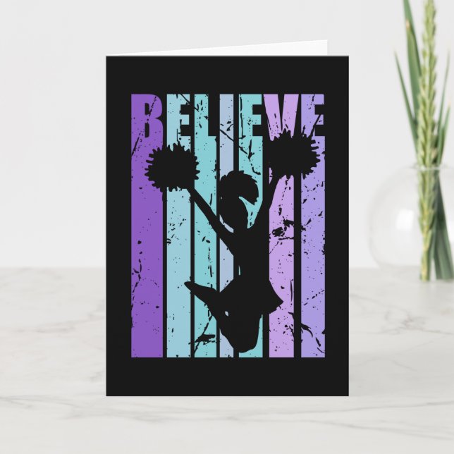 Believe Girls Cheerleader Birthday Retro Karte (Vorderseite)