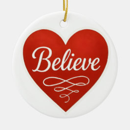 Believe Heart Keramik Ornament