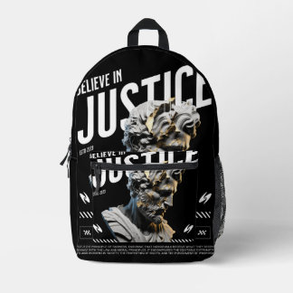 "Believe in Justice" Minimalist Wallet – Modern Ar Bedruckter Rucksack