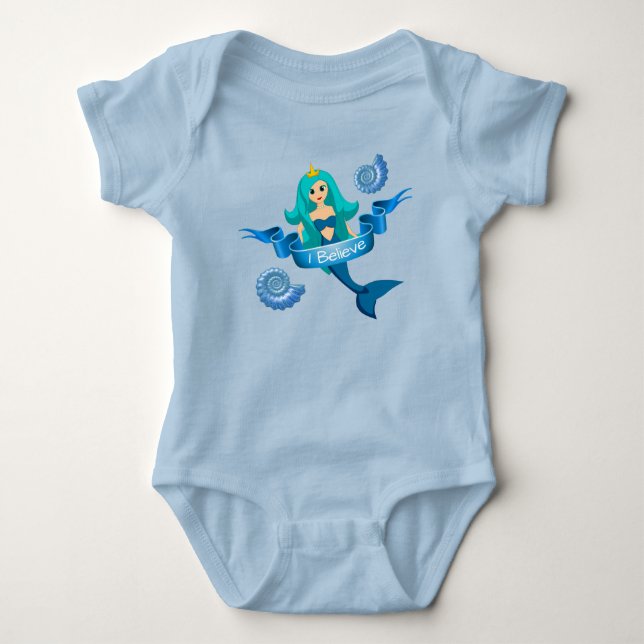 Believe in Mermaid Princess Baby Strampler (Vorderseite)