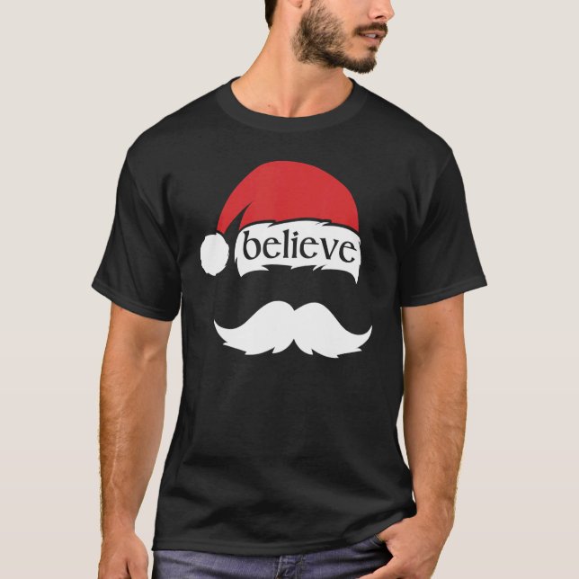 Believe in Santa Claus Christmas Matching Family H T-Shirt (Vorderseite)