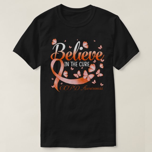 Believe In the Cure COPD Awareness Butterfly T-Shirt (Design vorne)