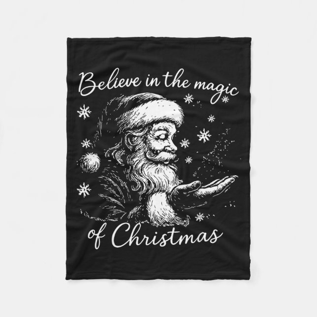 Believe In The Magic Of Christmas, Funny Christmas Fleecedecke (Vorderseite)