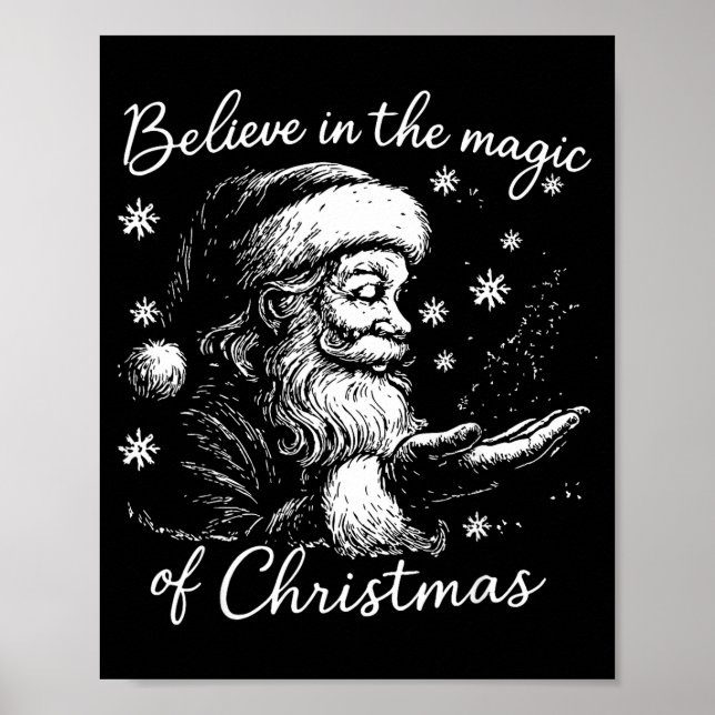 Believe In The Magic Of Christmas, Funny Christmas Poster (Vorne)