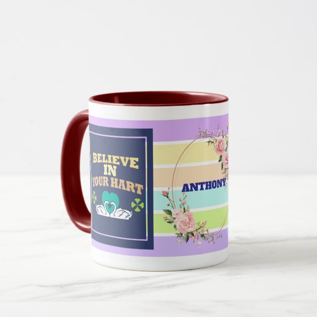 Believe in Your Heart Personalized Mug – Colorful  Tasse (Vorderseite Links)