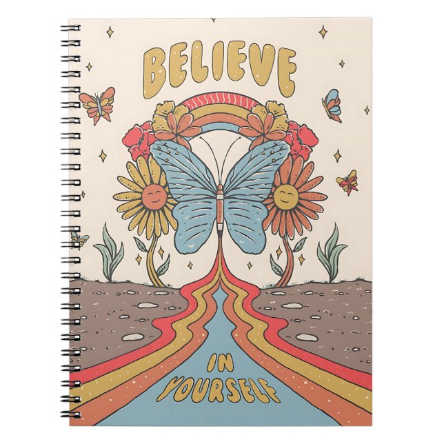 Believe in Yourself Inspirational Butterfly  Notizblock (Vorderseite)