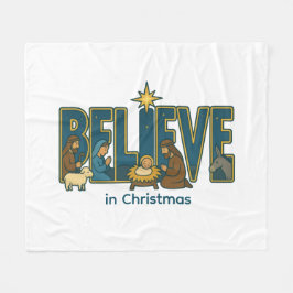 Believe nativity  fleecedecke