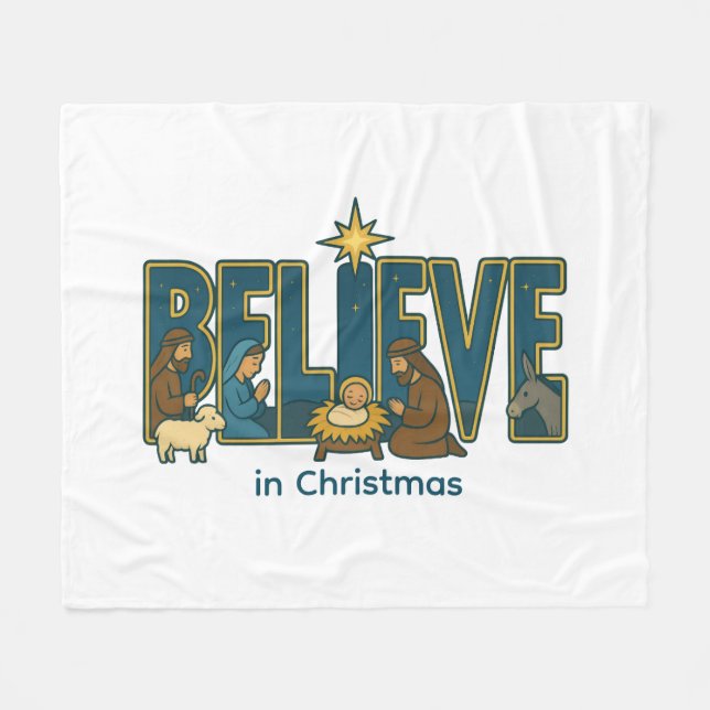 Believe nativity  fleecedecke (Vorderseite (Horizontal))