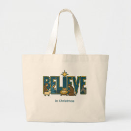 Believe Nativity  Jumbo Stoffbeutel