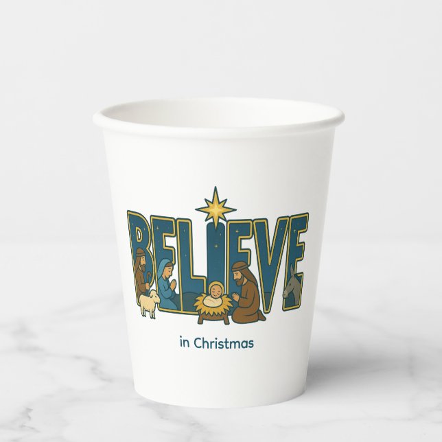 Believe nativity  pappbecher (Vorderseite)