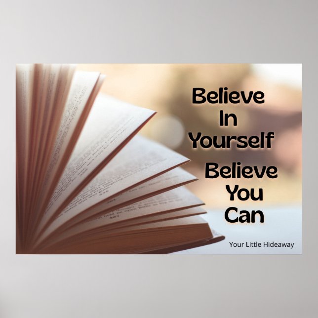 "Believe" Positive Quotation "Wall art & Poster"  Poster (Vorne)