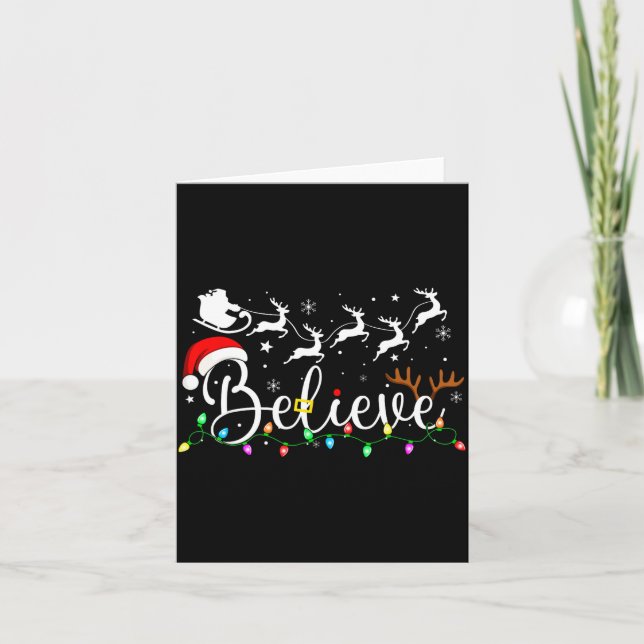 Believe Santa Claus Believe Christmas Matching Paj Karte (Vorderseite)