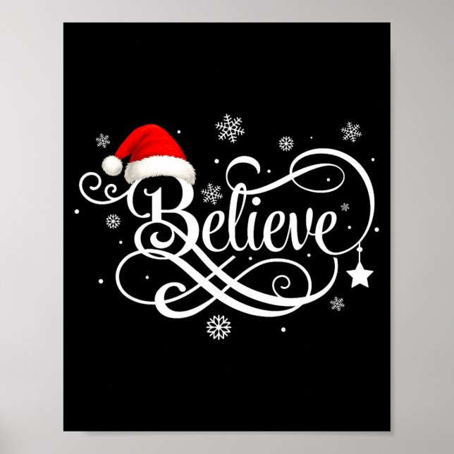 Believe Santa Claus Believe Christmas Matching Paj Poster (Vorne)
