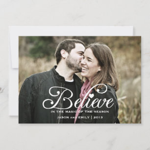 BELIEVE The Magic of Christma Holiday Photo Card Feiertagskarte