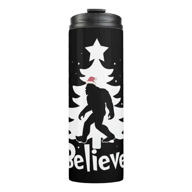 Believe Yeti Bigfoot Sasquatch Christmas Santa Thermosbecher (Vorderseite)