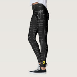 BelieveBig Mut-Stärken-Grau auf Schwarzem Leggings