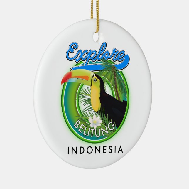 Belitung Indonesien - Reiselogo Keramik Ornament (Rechts)