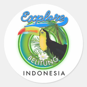 Belitung Indonesien - Reiselogo Runder Aufkleber