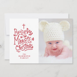 Belive in the Miracle of Christmas Holiday Card Feiertagskarte