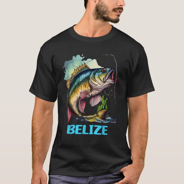Belize Angeltour Fisher Fish Souvenir Memorabil T-Shirt (Vorderseite)
