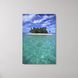 Belize, Barrier Reef, Insel oder Cay ohne Namen. Leinwanddruck