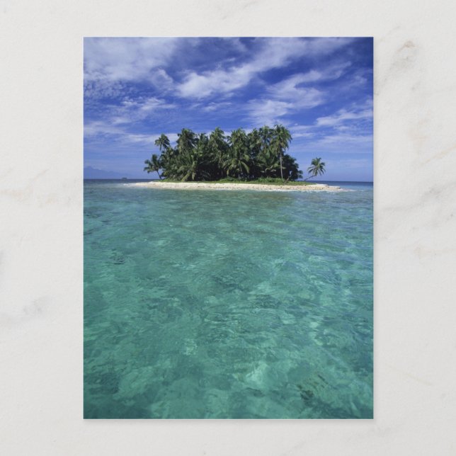 Belize, Barrier Reef, Insel oder Cay ohne Namen. Postkarte (Vorderseite)