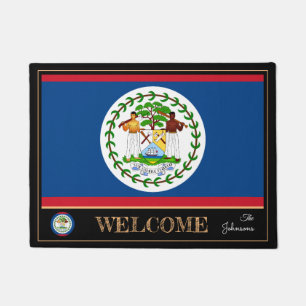 Belize & Belize Flag Haus Matten / Sport Willkomme Fußmatte