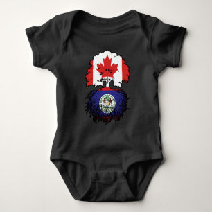 Belize Belizean Canadian Canada Treots Roots Flag Baby Strampler