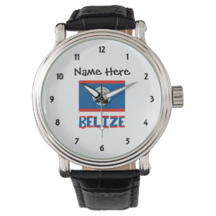 Belize Belizeaner Flagge Personalisiert Armbanduhr